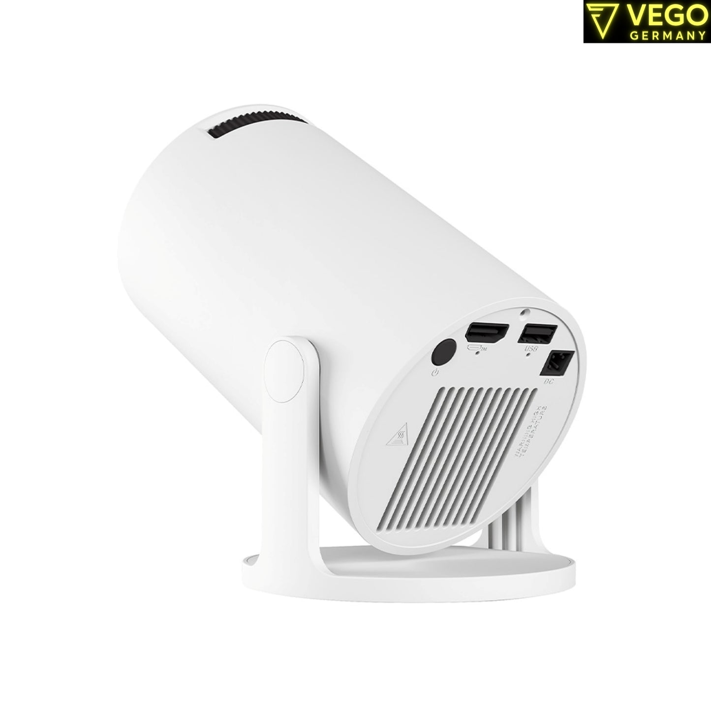 Magcubic HY300 Pro Mini Beamer – seitliche Rückansicht mit HDMI- und USB-Ports